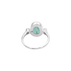 Starborn Oval Cut Fluorite Ring with Topaz Accents in Sterling Silver