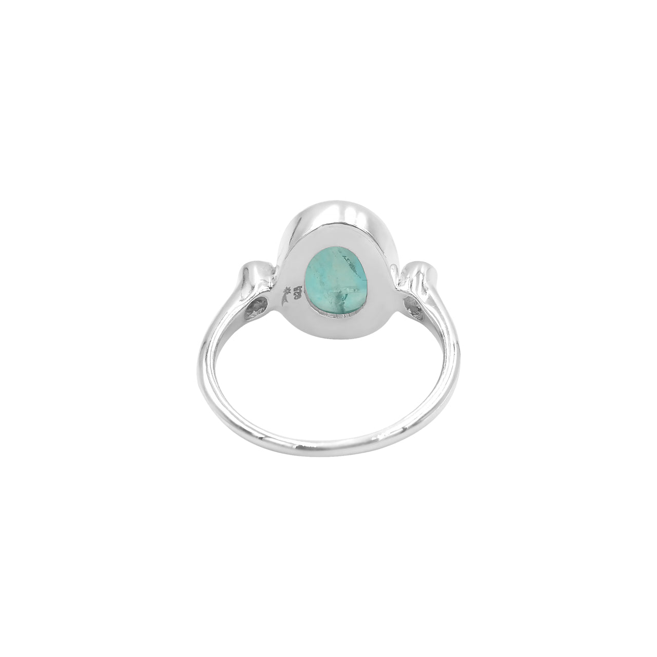 Starborn Oval Cut Fluorite Ring with Topaz Accents in Sterling Silver