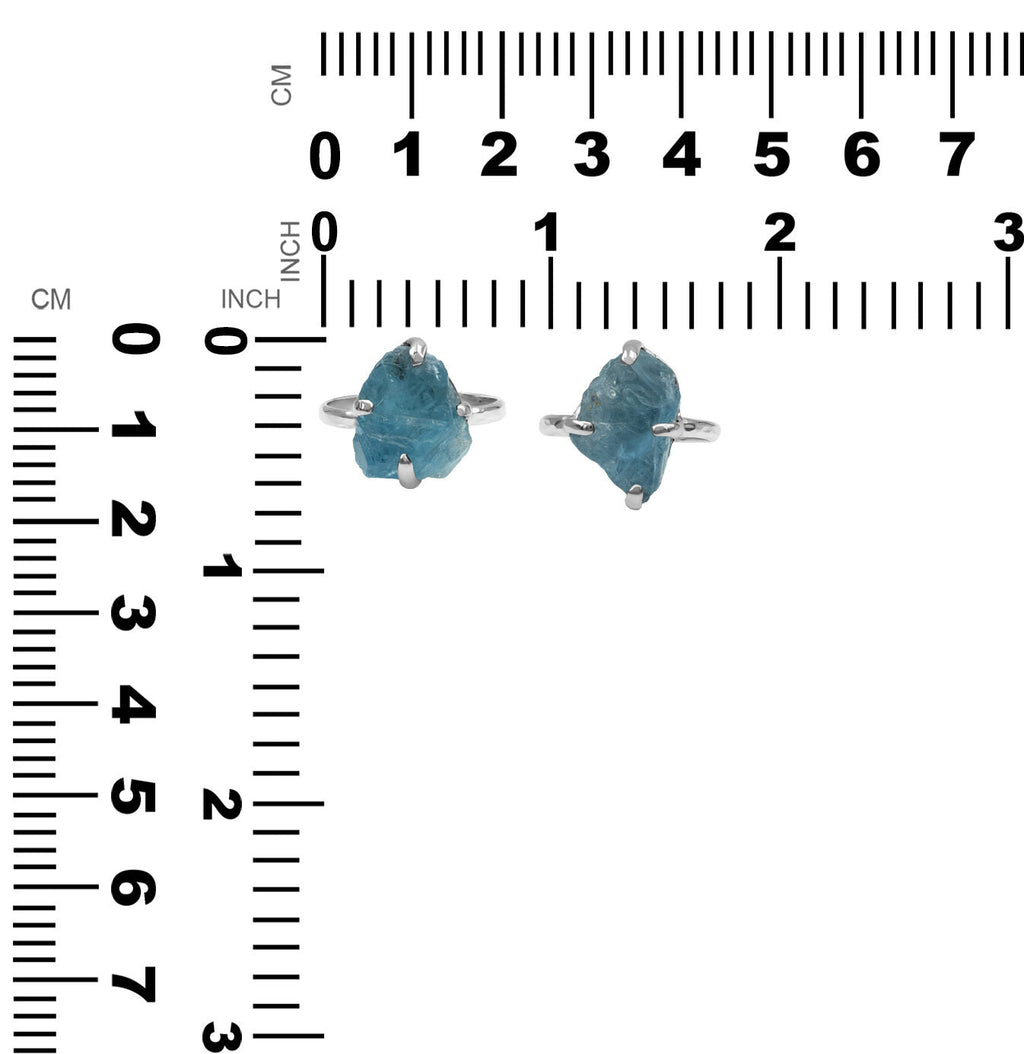 Starborn Blue Fluorite Prong Set Ring in Sterling Silver