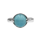 Starborn Fluorite Sphere Ring with Silver Band in Sterling Silver