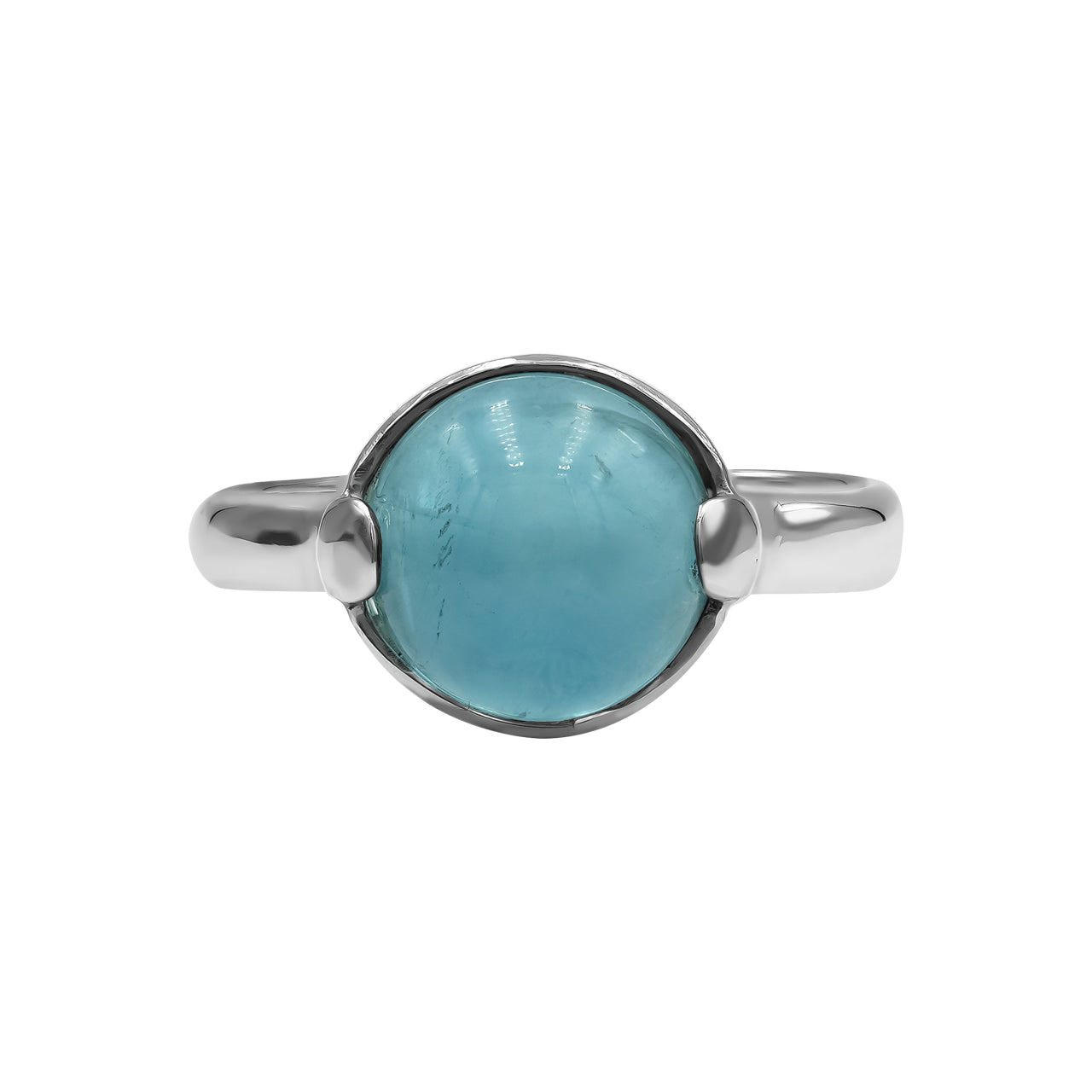 Starborn Fluorite Sphere Ring with Silver Band in Sterling Silver