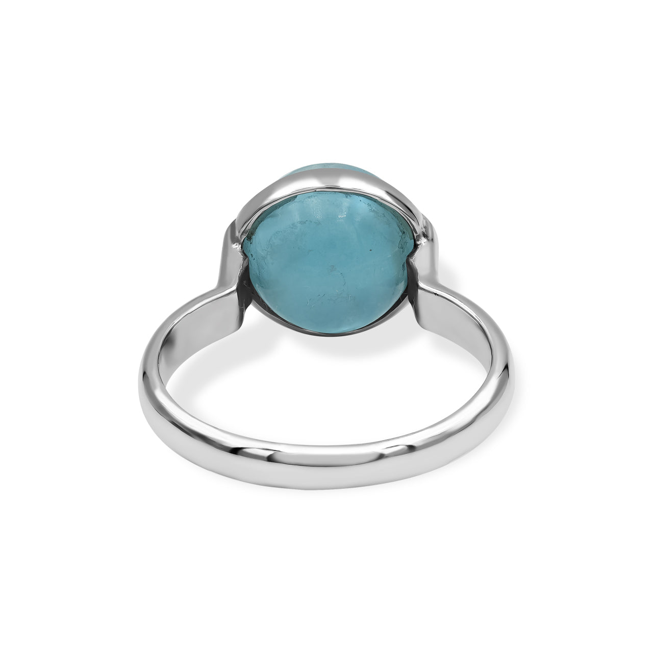 Starborn Fluorite Sphere Ring with Silver Band in Sterling Silver