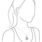 Starborn Fossilized Drusy Shell Prong Setting Pendant in Sterling Silver