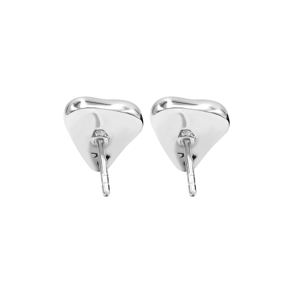 Starborn Black Fossil Shark Tooth Post Style Earrings in Sterling Silver