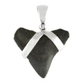 Starborn Dark Fossil Shark Tooth Pendant in Sterling Silver