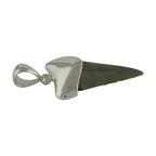 Starborn Dark Fossil Shark Tooth Cap Set Pendant in Fine Sterling Silver