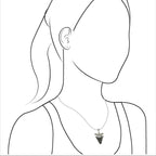 Starborn Dark Fossil Shark Tooth Cap Set Pendant in Fine Sterling Silver