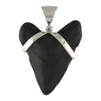 Starborn Dark Fossil Shark Tooth Pendant in Sterling Silver