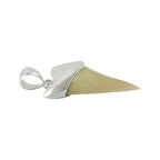 Starborn Light Fossil Shark Tooth Cap Set Pendant in Sterling Silver