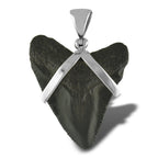 Starborn Dark Fossil Shark Tooth Pendant in Sterling Silver