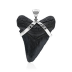 Starborn Dark Fossil Shark Tooth Pendant in Sterling Silver