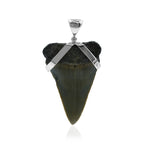 Starborn Dark Fossil Shark Tooth Pendant in Sterling Silver