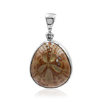 Starborn Fossil Sea Urchin Bezel Pendant in Sterling Silver