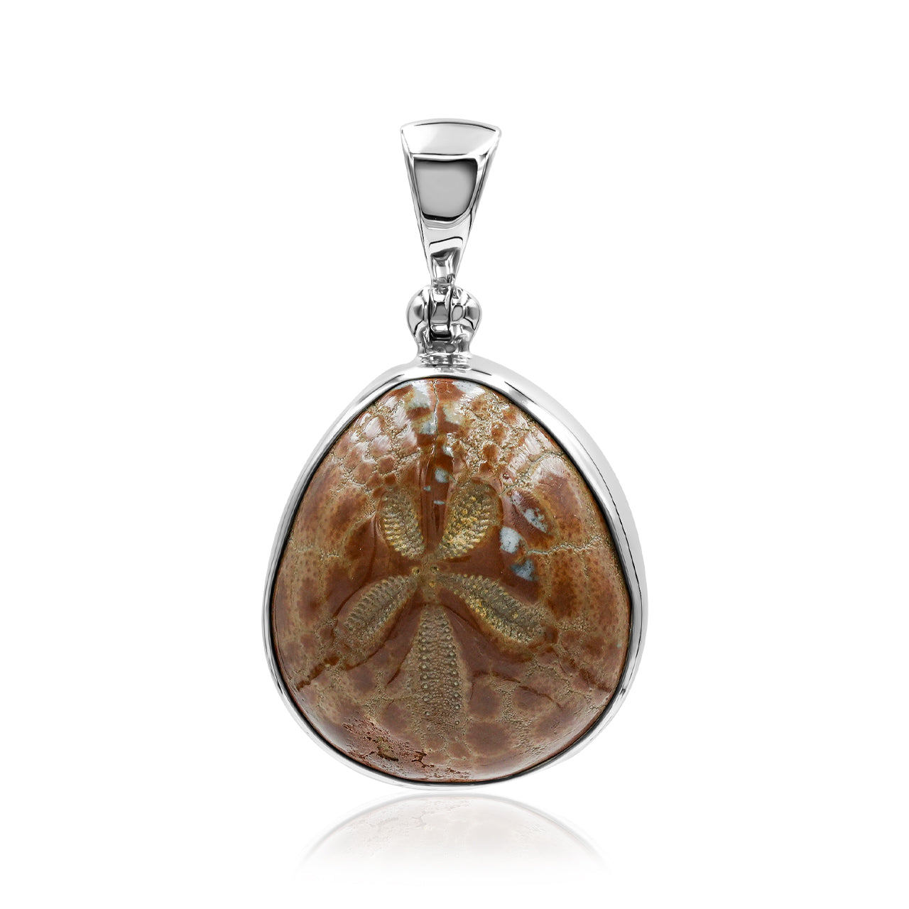 Starborn Fossil Sea Urchin Bezel Pendant in Sterling Silver