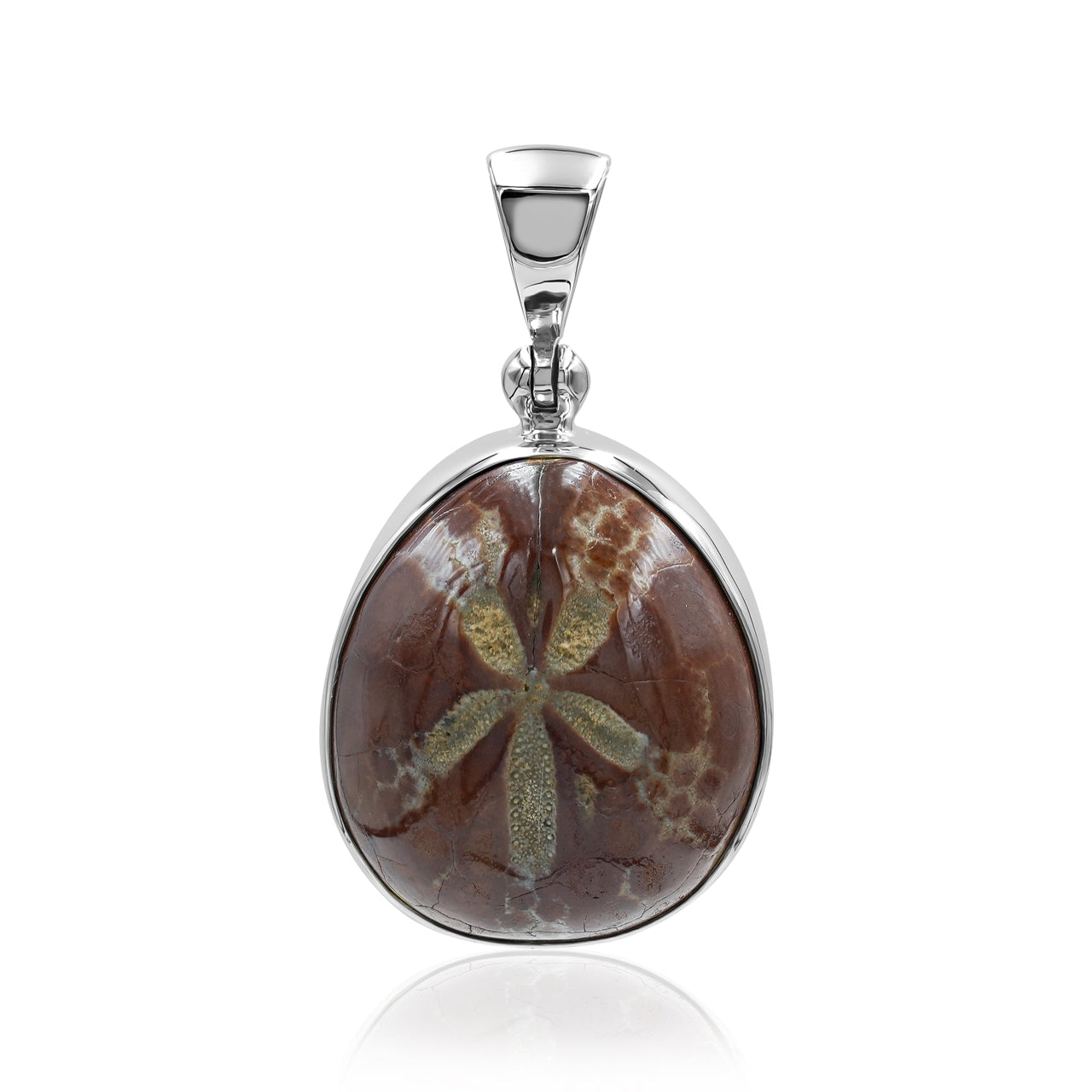 Starborn Fossil Sea Urchin Bezel Pendant in Sterling Silver