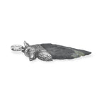 Starborn Carved Fossil Palm Wood Winged Wolf Style Pendant in Sterling Silver
