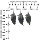 Starborn Carved Fossil Palm Wood Winged Wolf Style Pendant in Sterling Silver