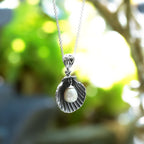 Starborn Seashell Pendant with Freshwater Pearl in Sterling Silver