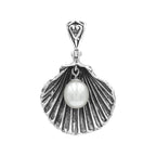 Starborn Seashell Pendant with Freshwater Pearl in Sterling Silver