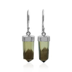 Starborn Phantom Gold Citrine Crystal Dangle Earrings in Sterling Silver - Small