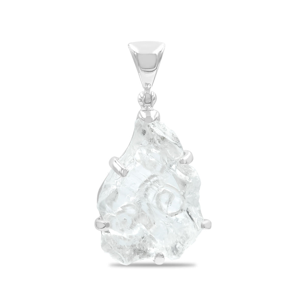 Starborn Goshenite Rough Pendant in Sterling Silver