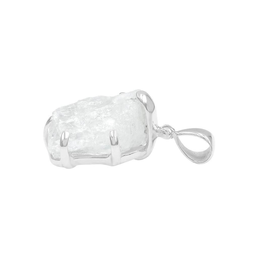 Starborn Goshenite Rough Pendant in Sterling Silver