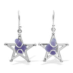 Starborn Grape Chalcedony Star Cage Earring in Sterling Silver