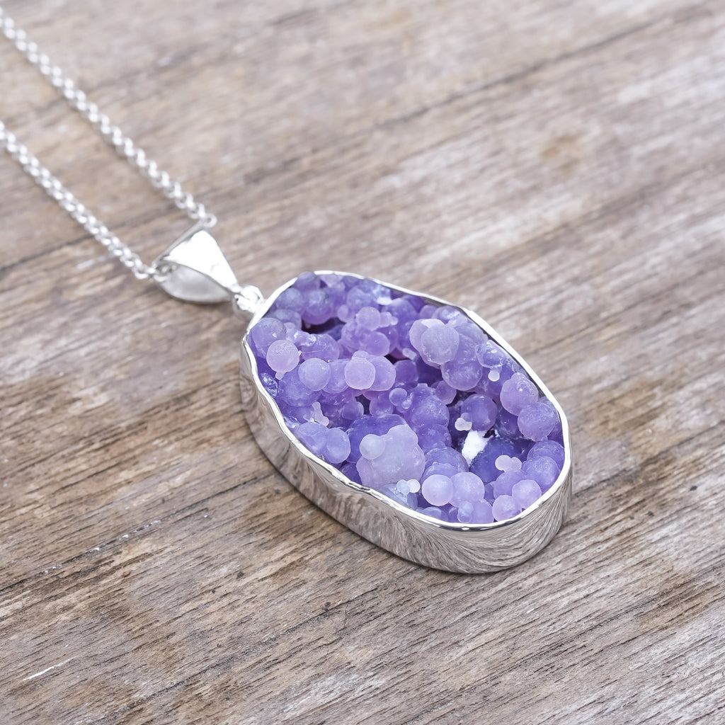 Starborn Grape Chalcedony Pendant in Sterling Silver