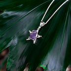 Starborn Grape Chalcedony Star Cage Pendant in Sterling Silver