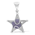 Starborn Grape Chalcedony Star Cage Pendant in Sterling Silver