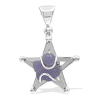 Starborn Grape Chalcedony Star Cage Pendant in Sterling Silver