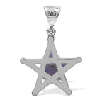 Starborn Grape Chalcedony Star Cage Pendant in Sterling Silver