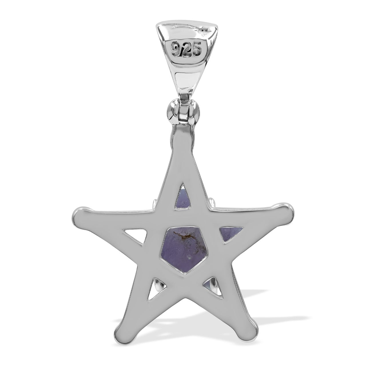 Starborn Grape Chalcedony Star Cage Pendant in Sterling Silver