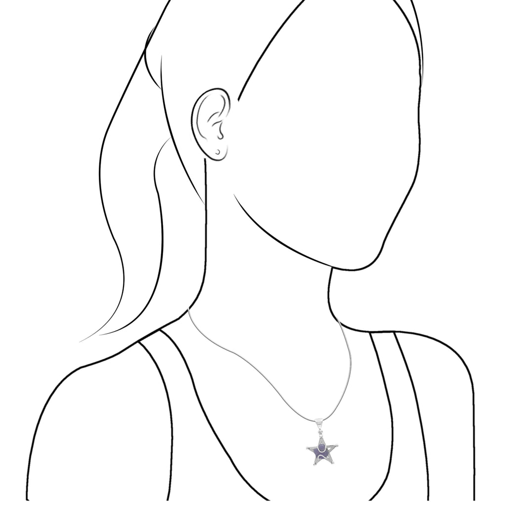 Starborn Grape Chalcedony Star Cage Pendant in Sterling Silver