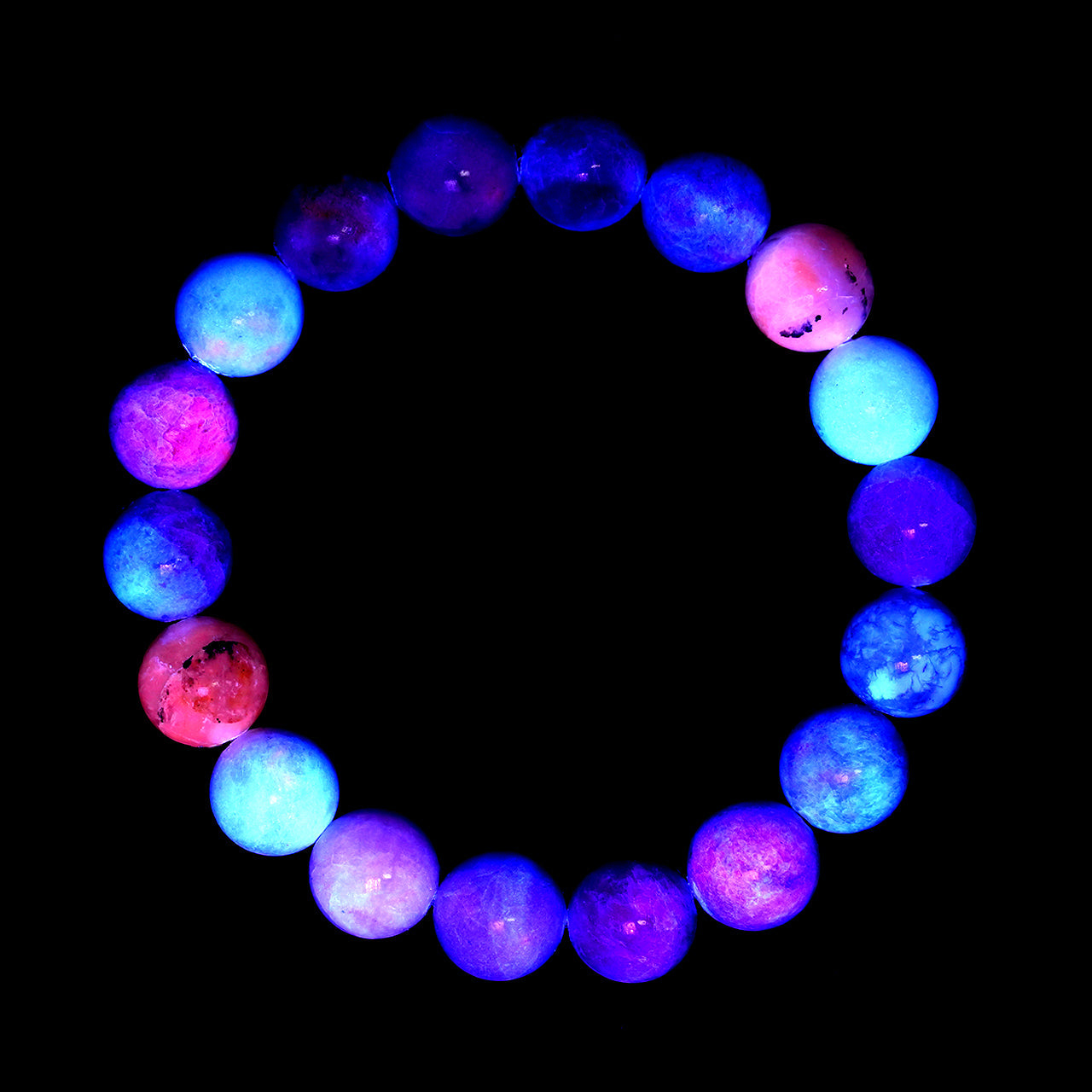 Starborn Fluorescent Hackmanite Beaded Elastic Bracelet