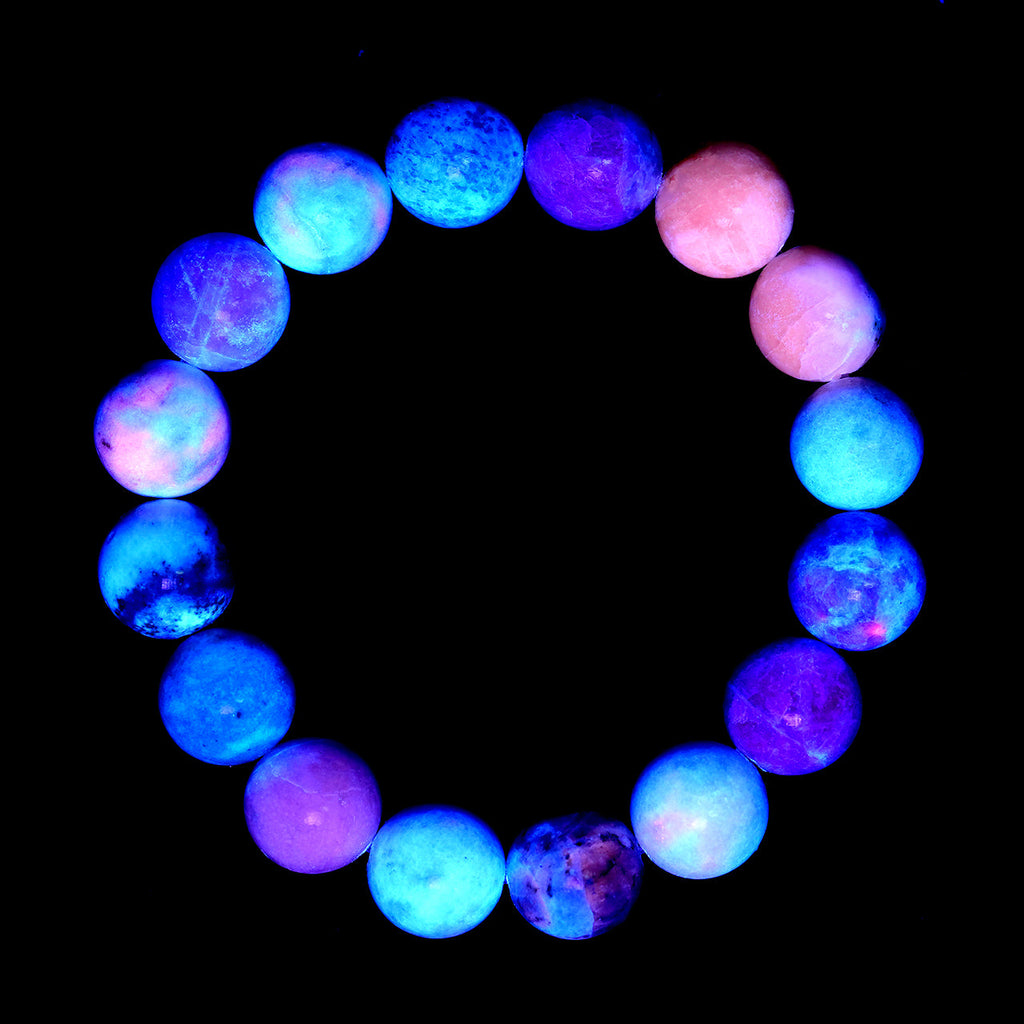Starborn Fluorescent Hackmanite Beaded Elastic Bracelet