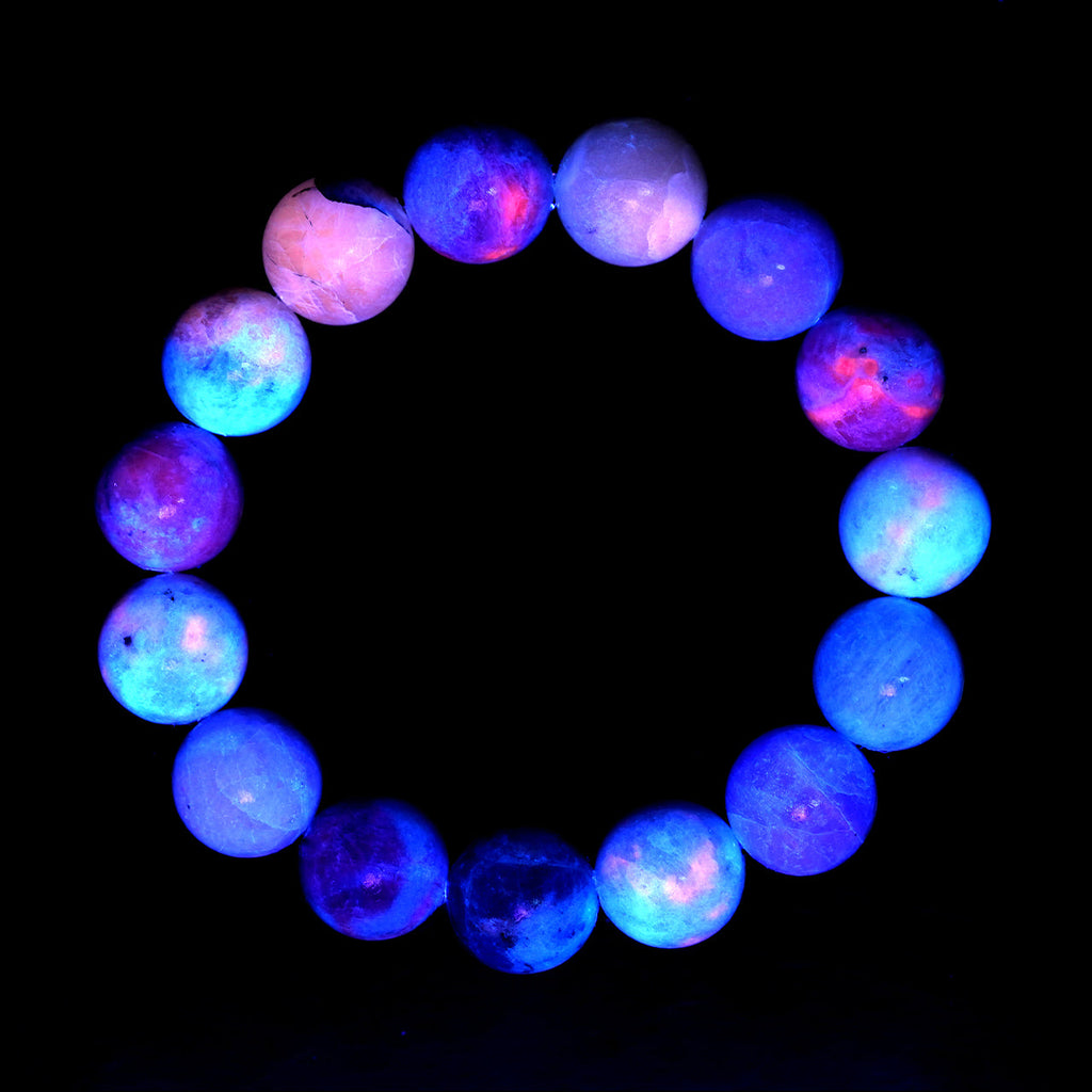 Starborn Fluorescent Hackmanite Beaded Elastic Bracelet
