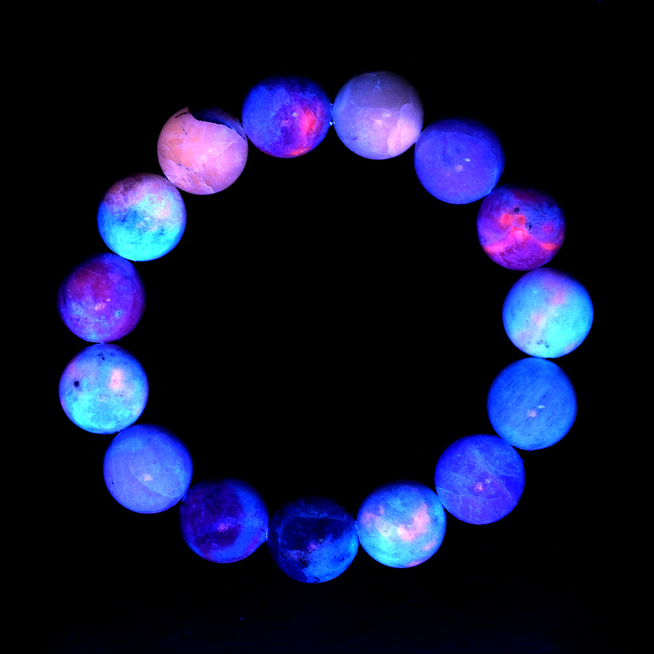 Starborn Fluorescent Hackmanite Beaded Elastic Bracelet