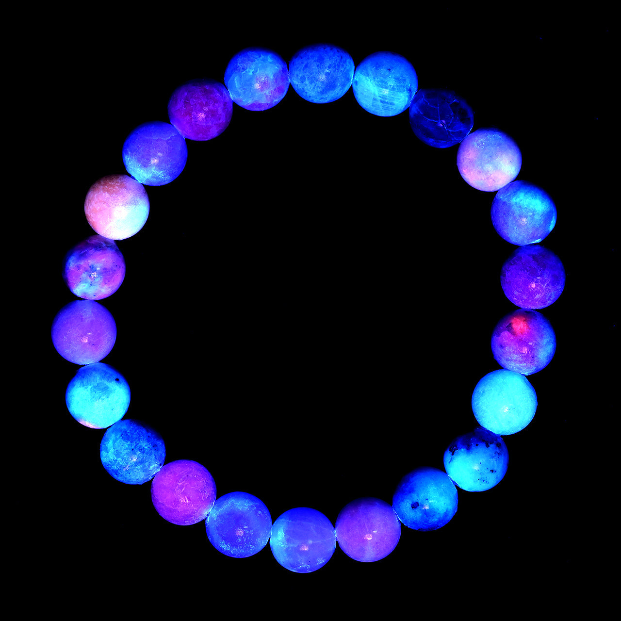 Starborn Fluorescent Hackmanite Beaded Elastic Bracelet