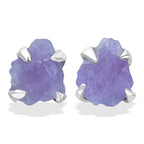 Starborn Fluorescent Hackmanite Prong Set Post Earrings in Sterling Silver