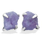 Starborn Fluorescent Hackmanite Prong Set Post Earrings in Sterling Silver