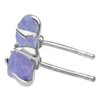 Starborn Fluorescent Hackmanite Prong Set Post Earrings in Sterling Silver