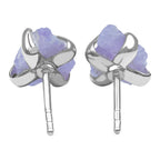 Starborn Fluorescent Hackmanite Prong Set Post Earrings in Sterling Silver