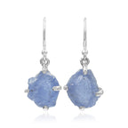 Starborn Rough Fluorescent Hackmanite Dangle Earrings in Sterling Silver
