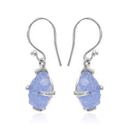 Starborn Rough Fluorescent Hackmanite Dangle Earrings in Sterling Silver