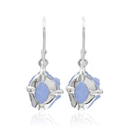 Starborn Rough Fluorescent Hackmanite Dangle Earrings in Sterling Silver