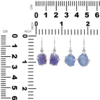 Starborn Rough Fluorescent Hackmanite Dangle Earrings in Sterling Silver