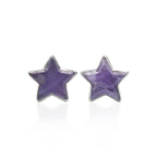 Starborn Gemstones Star Post Earrings in Sterling Silver
