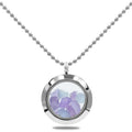 Starborn Fluorescent Hackmanite Window Pendant Necklace in Stainless Steel