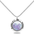 Starborn Fluorescent Hackmanite Window Pendant Necklace in Stainless Steel